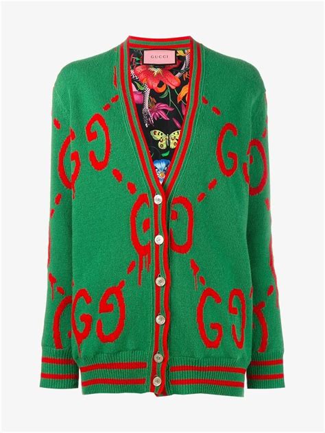 gucci cardigan green|Gucci reversible cardigan.